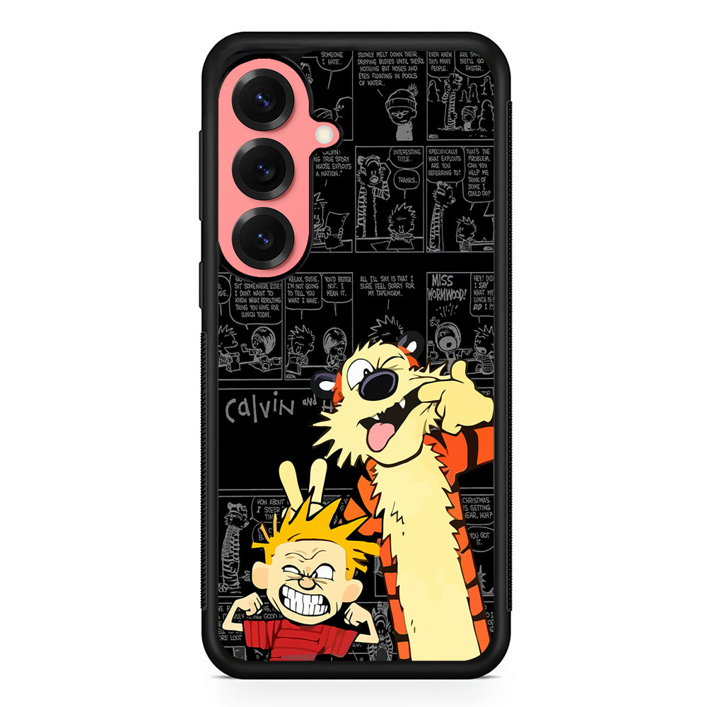 Calvin and Hobbes Comic Background Samsung Galaxy S25 Case | Protective Case for Samsung Galaxy S25