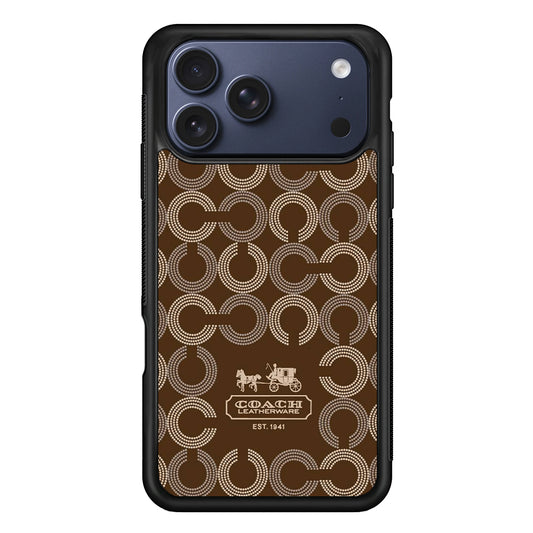 Coach Pattern Brown iPhone 17 Pro Max Case | Slim Rubber Case for iPhone 17 Pro Max
