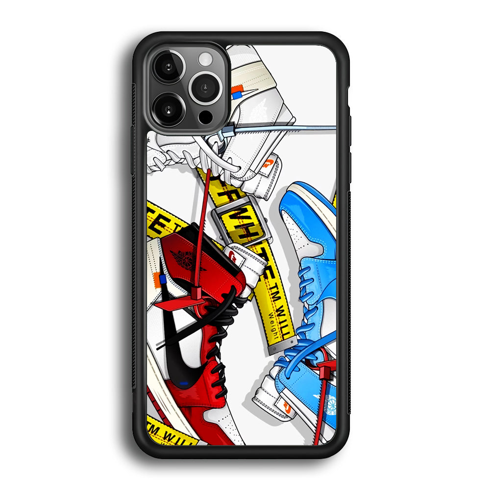 Nike Air x Off White Shoes Colase iPhone 12 Pro Max Case | Slim Rubber Case for iPhone 12 Pro Max