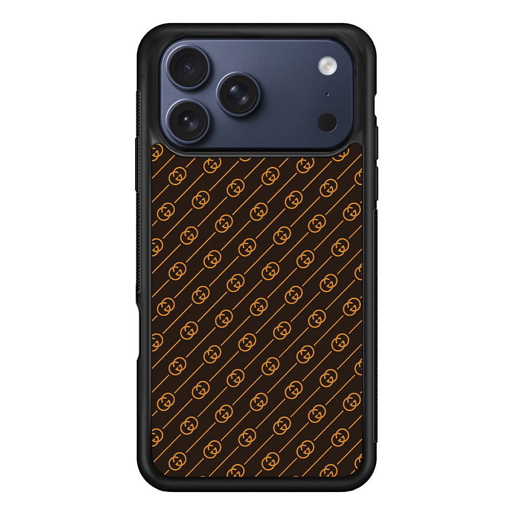 Gucci Brown Pattern iPhone 17 Pro Max Case | Slim Rubber Case for iPhone 17 Pro Max