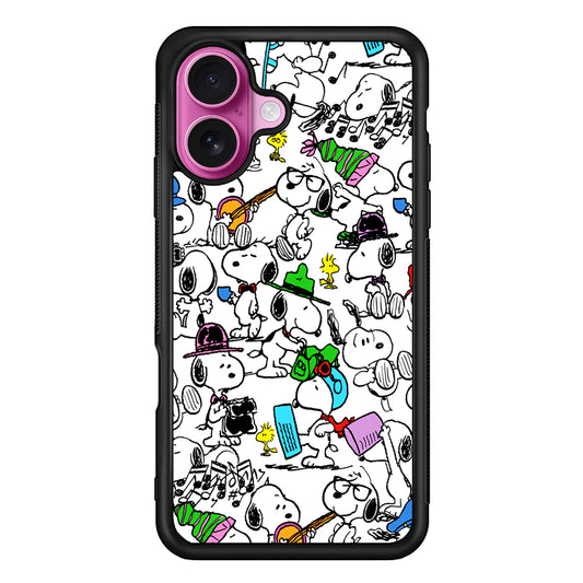 Snoopy and All His Activities iPhone 17 Case | Slim Protective Rubber Phone Cover