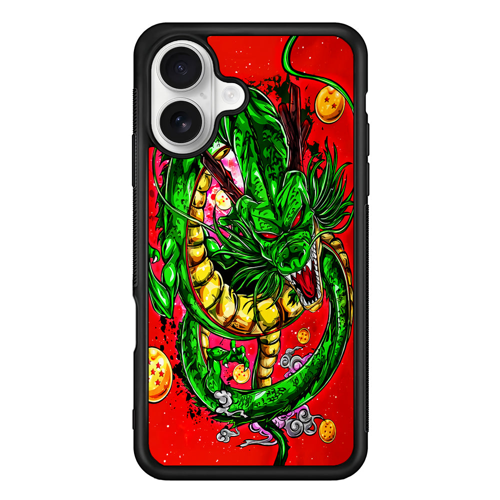 Shenron Dragon Ball Z Red iPhone 16 Plus Case | Durable Protective Rubber Cover