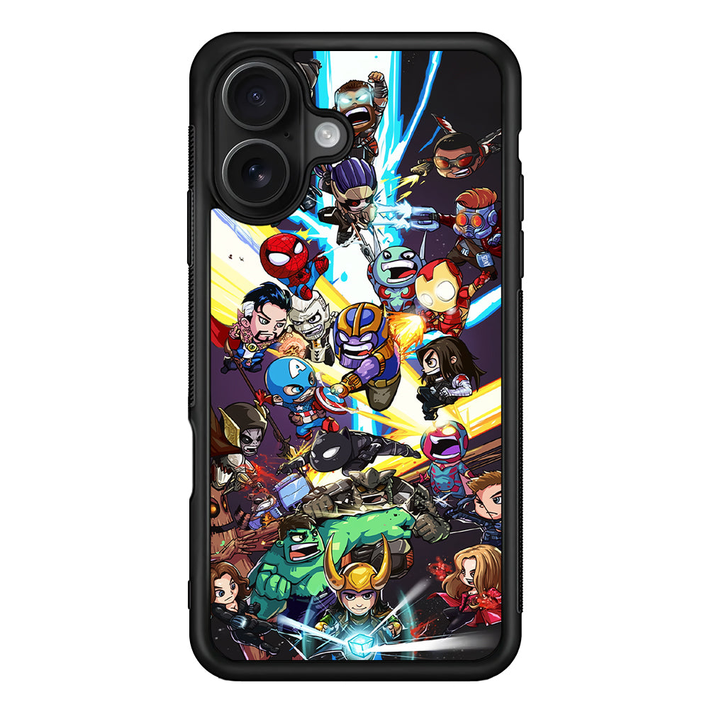 Chibi Avengers Kawaii iPhone 16 Case - Oxvistore