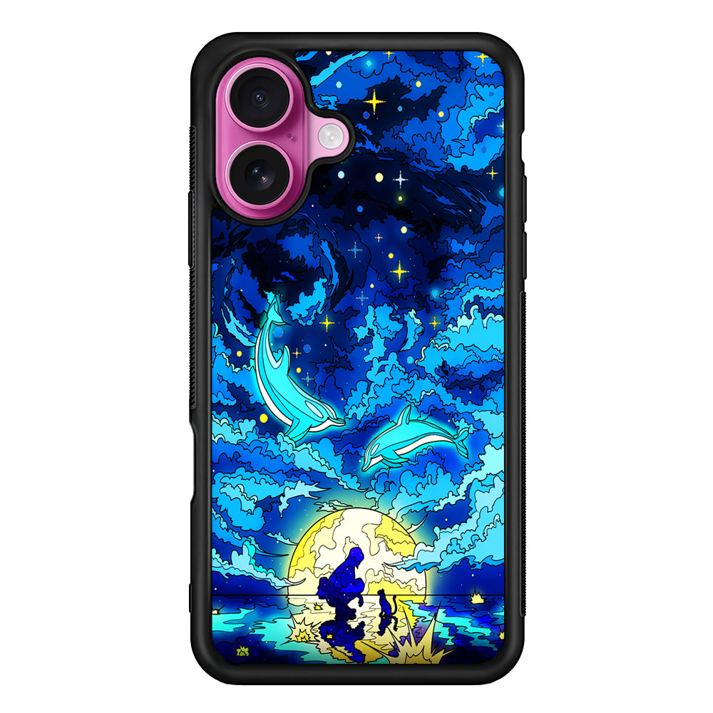 Whales Swimming in The Sky iPhone 17 Case | Slim Protective Rubber Phone Cover