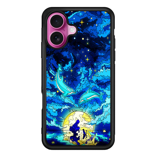 Whales Swimming in The Sky iPhone 17 Case | Slim Protective Rubber Phone Cover