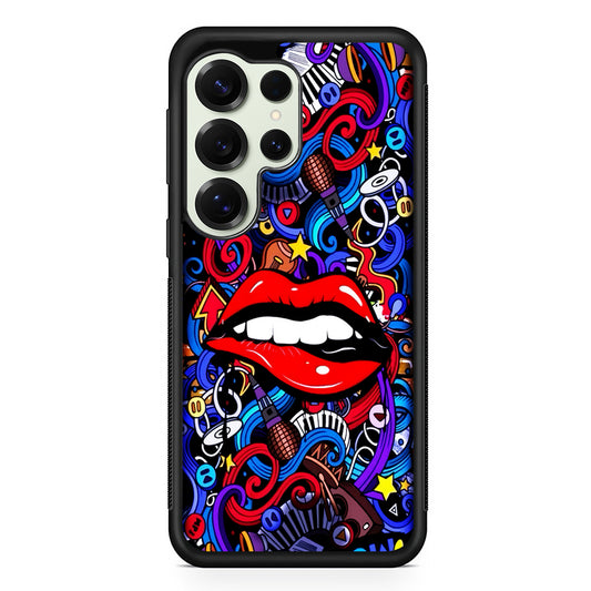 Lips Love Music Graffiti Samsung Galaxy S25 Ultra Case | Durable Rubber Case for Samsung Galaxy S25 Ultra