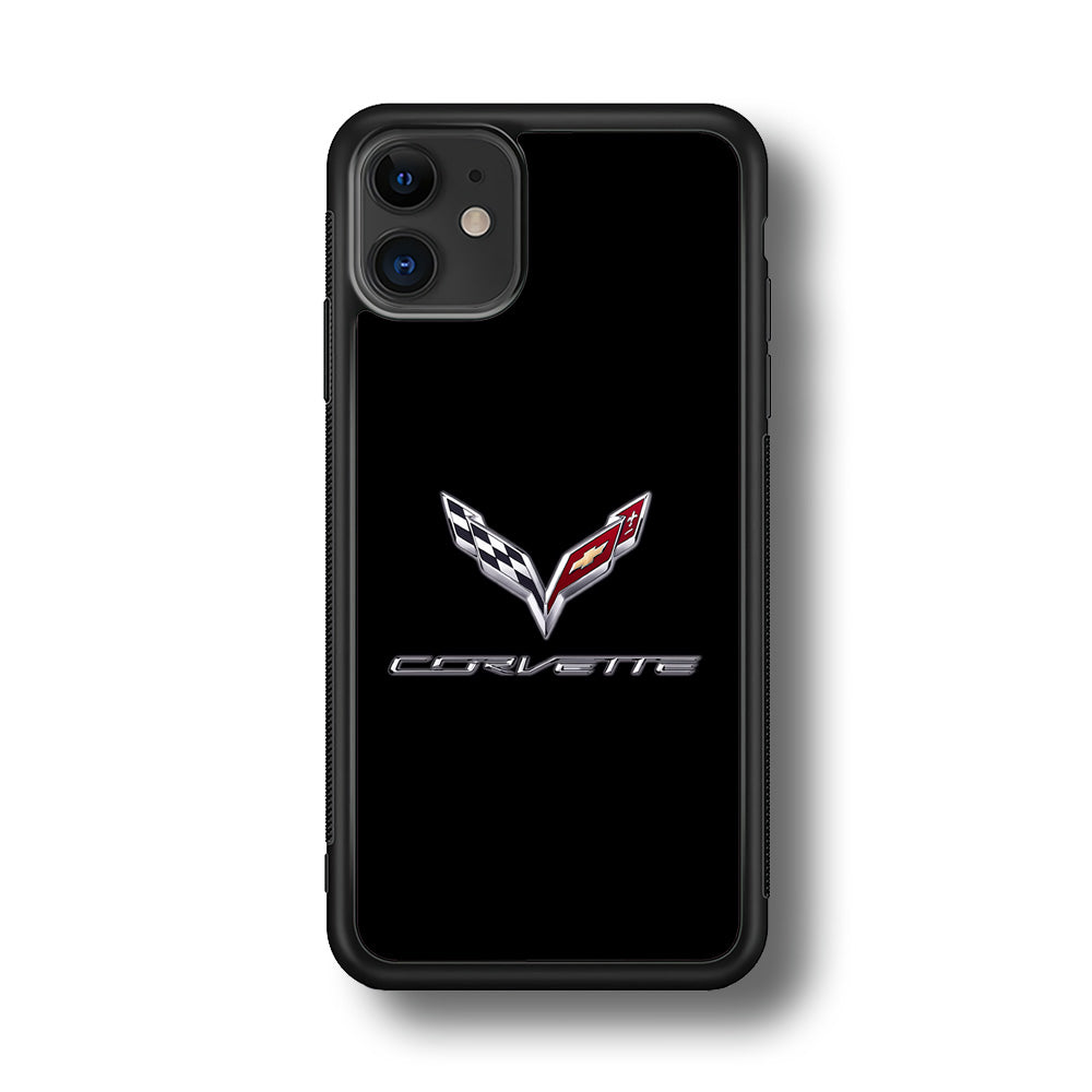 Chevrolet Corvette Logo Black iPhone 11 Case | Slim Rubber Case for iPhone 11