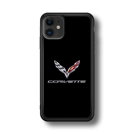 Chevrolet Corvette Logo Black iPhone 11 Case | Slim Rubber Case for iPhone 11