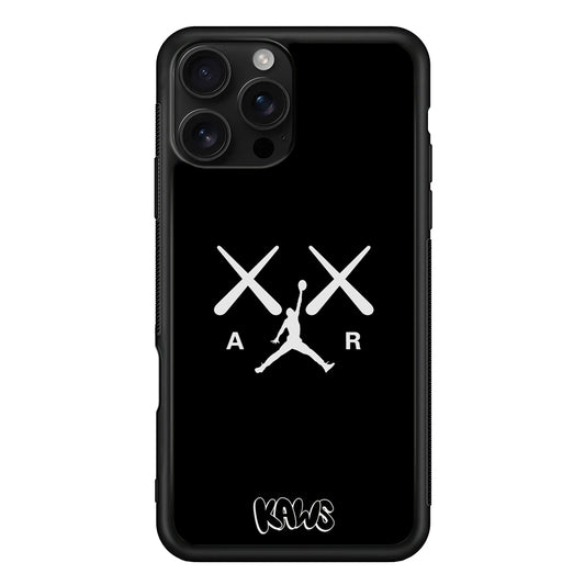 Kaws Air Jordan Midnight Black iPhone 16 Pro Case | Slim Rubber Case for iPhone 16 Pro