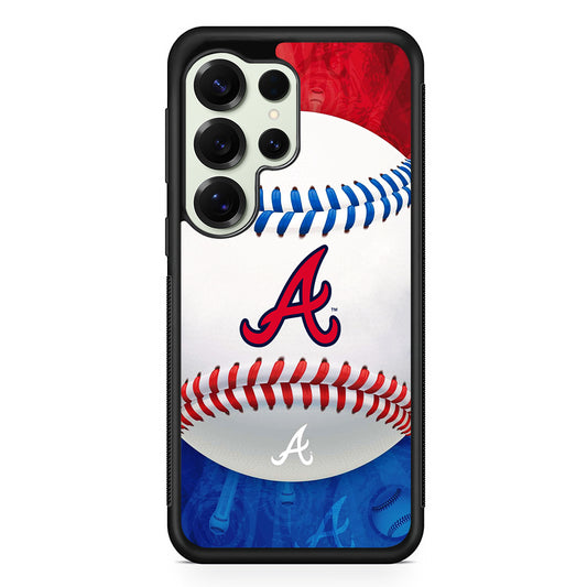 Atlanta Braves Ball Samsung Galaxy S25 Ultra Case | Durable Rubber Case for Samsung Galaxy S25 Ultra