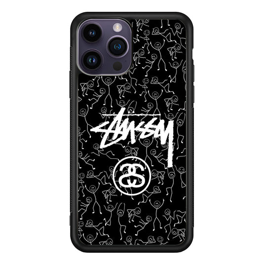 Stussy People Dancing iPhone 14 Pro Max Case | Slim Rubber Case for iPhone 14 Pro Max