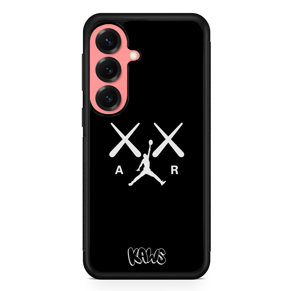 Kaws Air Jordan Midnight Black Samsung Galaxy S25 Case | Slim Rubber Case for Samsung Galaxy S25
