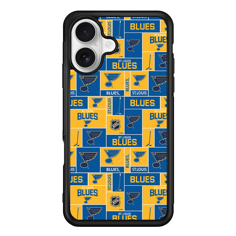 St. Louis Blues Pattern iPhone 16 Plus Case | Durable Protective Rubber Cover