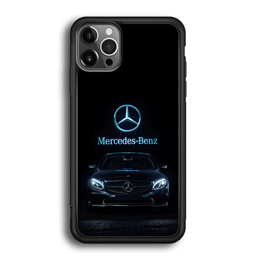 Mercedes-Benz Blue Dark Aesthetic iPhone 12 Pro Max Case | Slim Rubber Case for iPhone 12 Pro Max