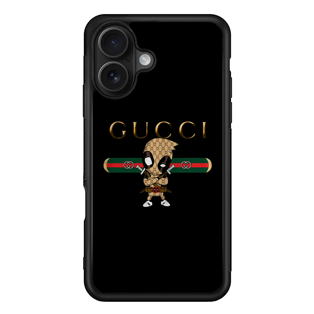 Gucci Deadpool Style iPhone 16 Case | Slim Rubber Case for iPhone 16