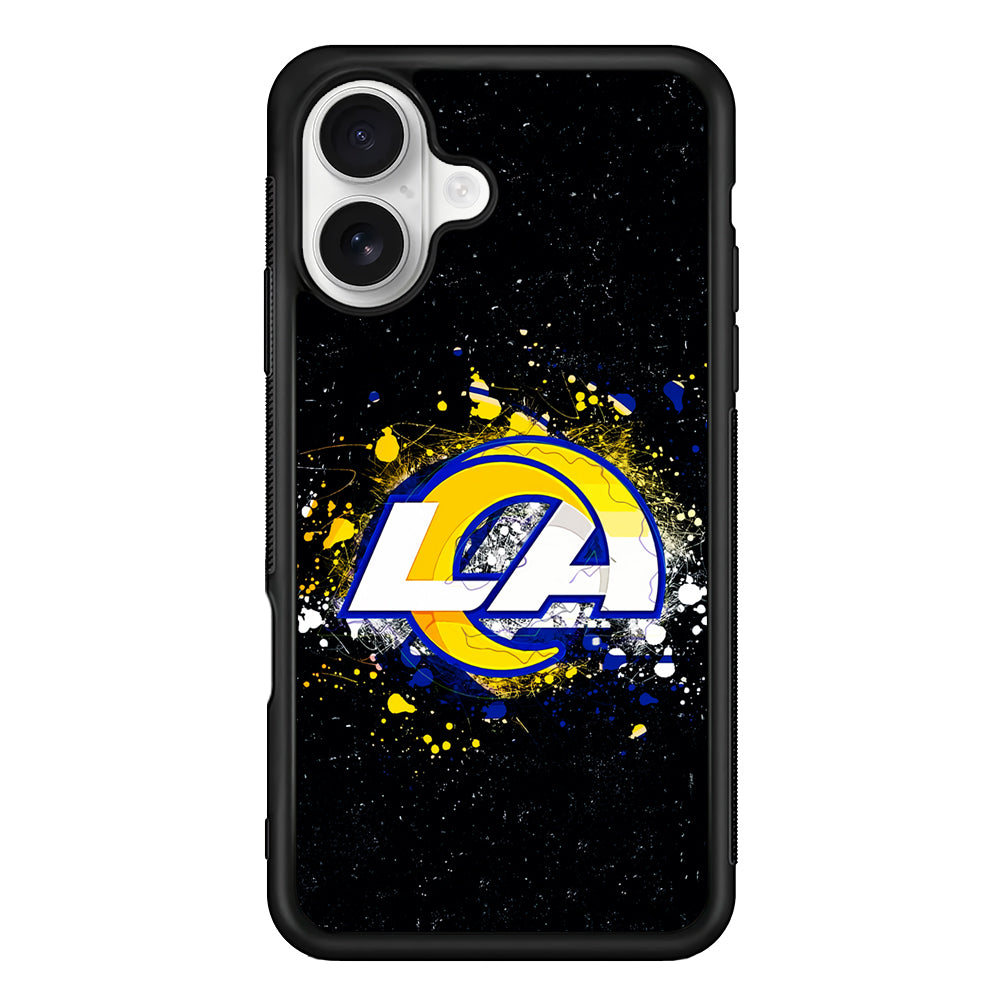 Los Angeles Rams Abstract iPhone 16 Plus Case | Durable Protective Rubber Cover