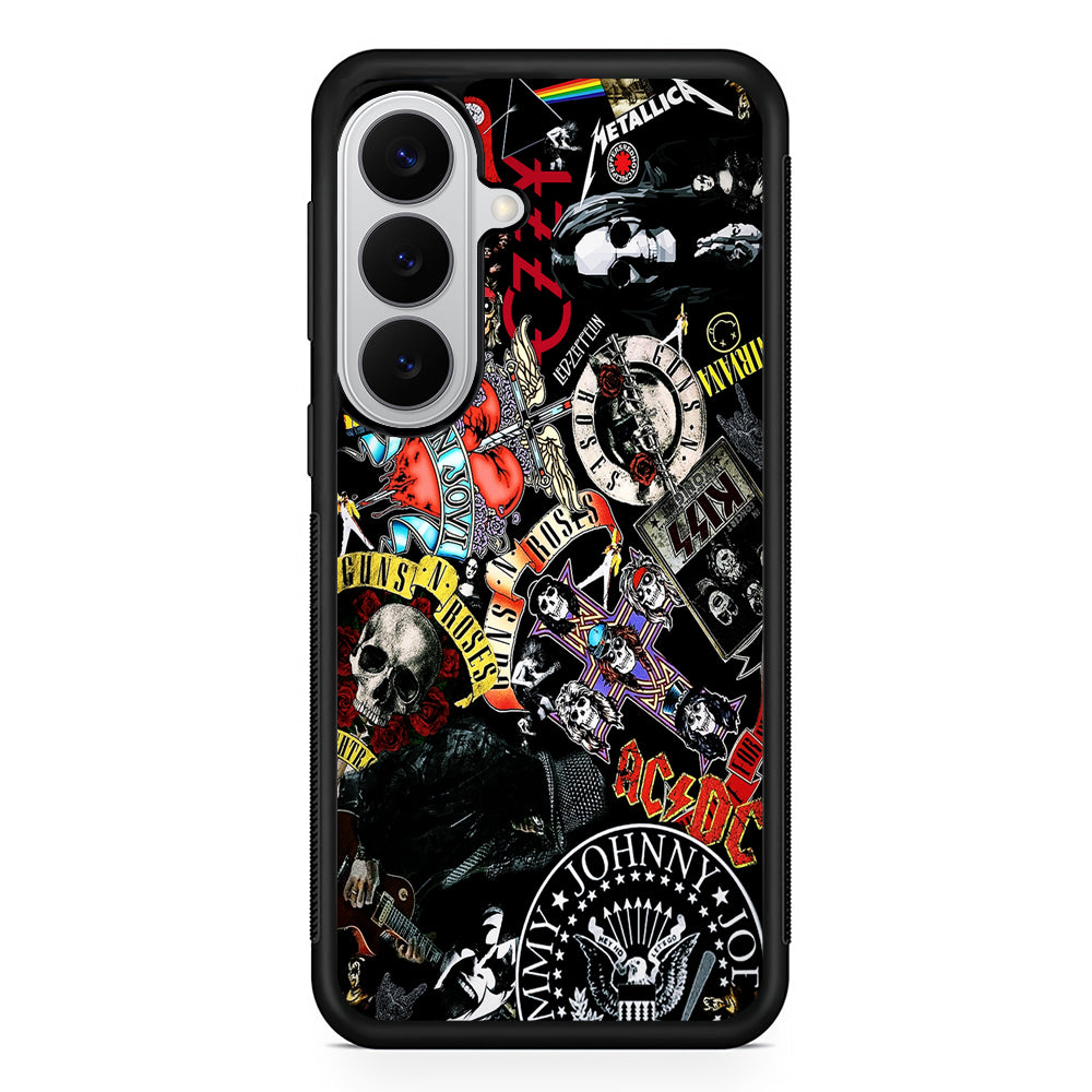 Rock Bands Logo Collage Samsung Galaxy S26 Case | Protective Rubber Cover