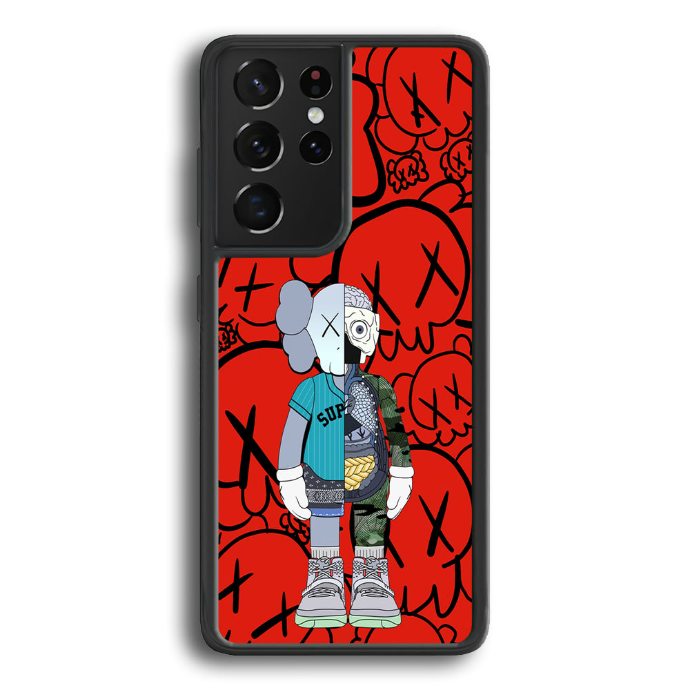 Kaws Graffiti Red Samsung Galaxy S22 Ultra Case | Slim Rubber Case for Samsung Galaxy S22 Ultra