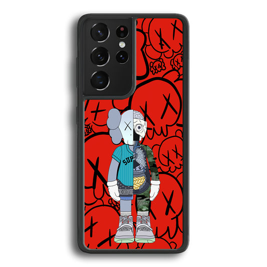Kaws Graffiti Red Samsung Galaxy S22 Ultra Case | Slim Rubber Case for Samsung Galaxy S22 Ultra