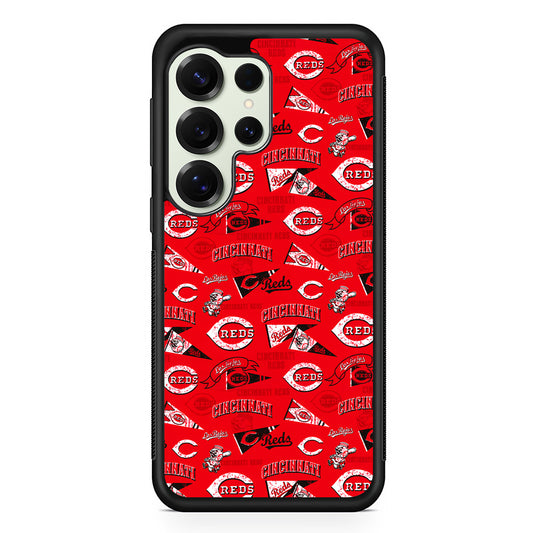 Cincinnati Reds Vintage Samsung Galaxy S25 Ultra Case | Durable Rubber Case for Samsung Galaxy S25 Ultra