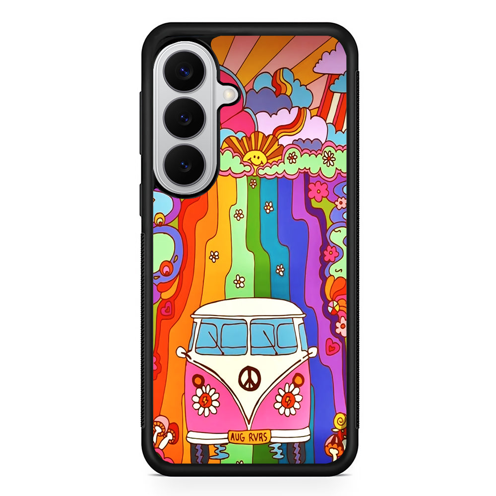 Hippie Aesthetic Rainbow Samsung Galaxy S26 Case | Protective Rubber Cover