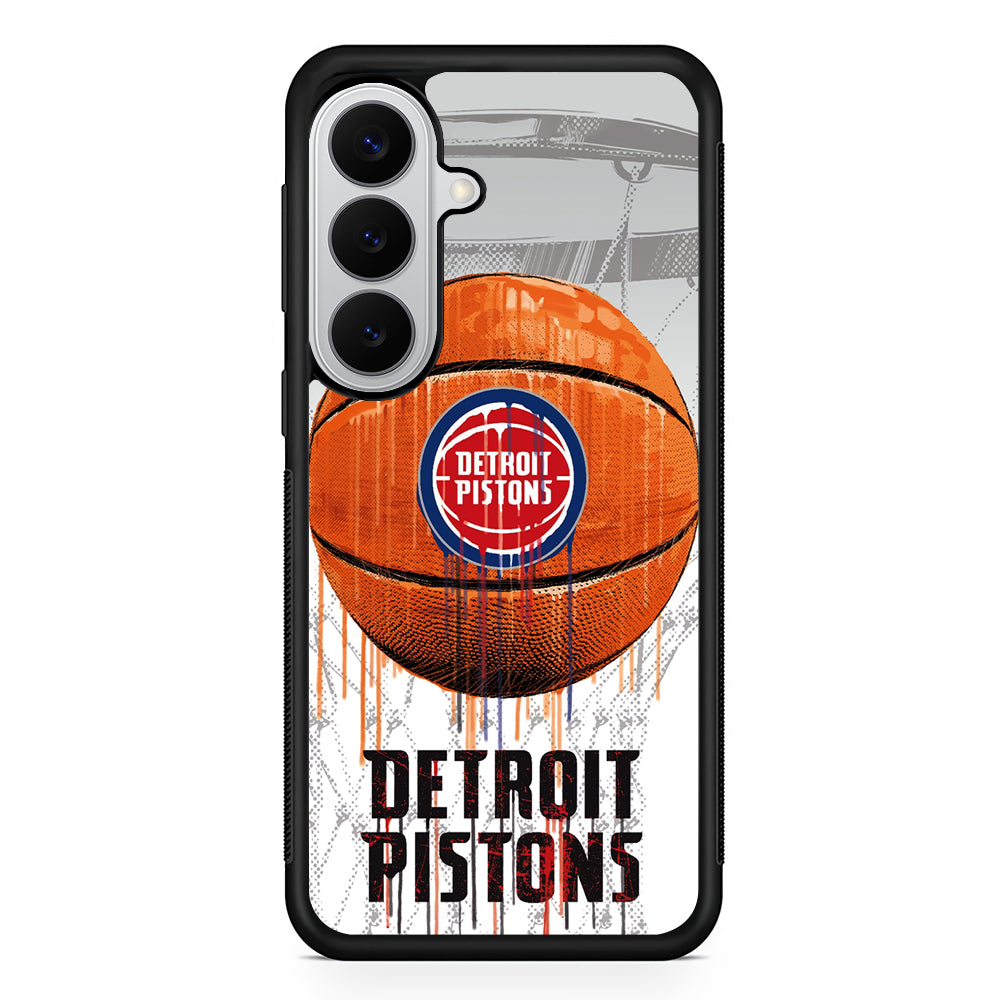 Detroit Pistons Ball Samsung Galaxy S26 Case | Protective Rubber Cover