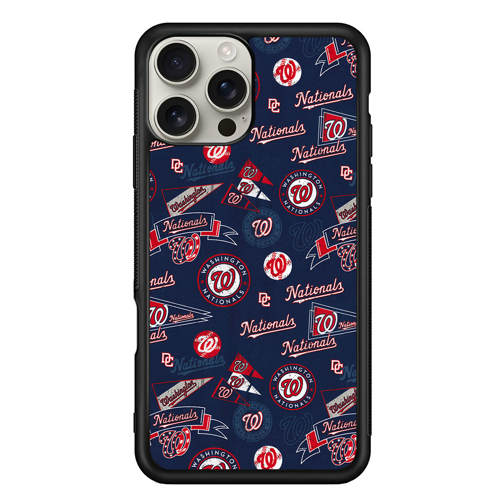 Washington Nationals Pattern iPhone 16 Pro Max Case | Stylish Protective Case for iPhone 16 Pro Max