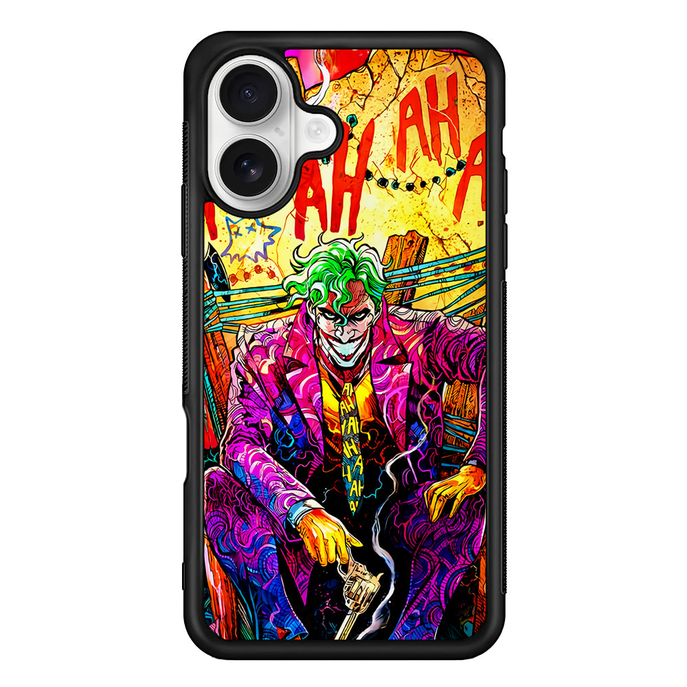 Joker Comics Colorful iPhone 16 Plus Case | Durable Protective Rubber Cover