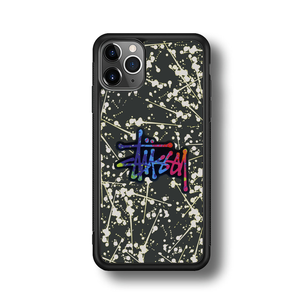 Stussy Splash Grey iPhone 11 Pro Case | Slim Rubber Case for iPhone 11 Pro