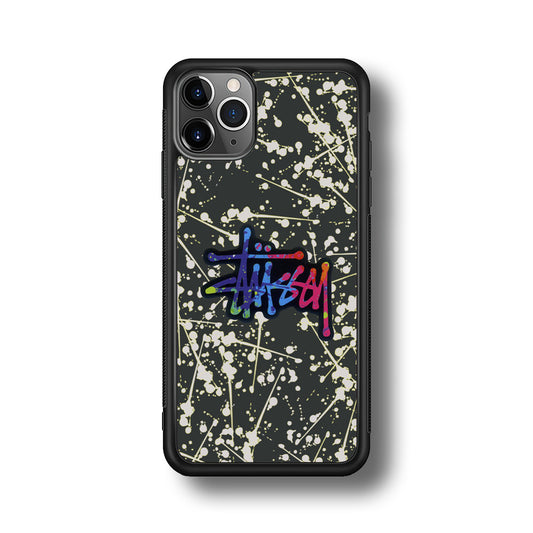 Stussy Splash Grey iPhone 11 Pro Max Case | Slim Rubber Case for iPhone 11 Pro Max