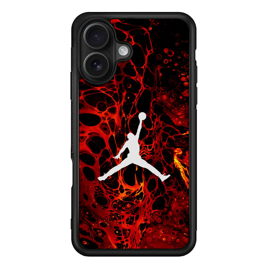 Air Jordan Logo Red Liquid iPhone 16 Case - Oxvistore