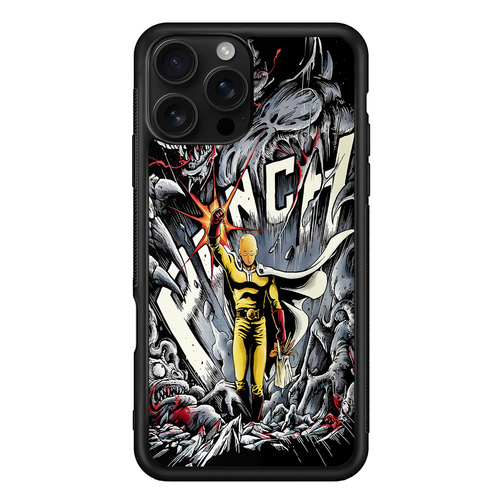 Saitama Hits The Monsters iPhone 16 Pro Case | Durable Protective Case for iPhone 16 Pro