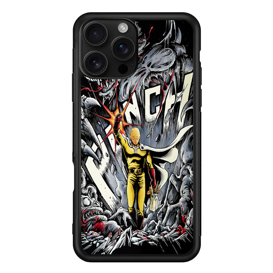 Saitama Hits The Monsters iPhone 16 Pro Case | Durable Protective Case for iPhone 16 Pro