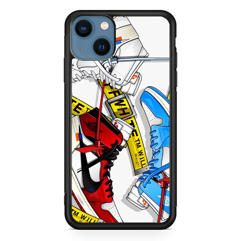 Nike Air x Off White Shoes Colase iPhone 15 Case | Slim Rubber Case for iPhone 15
