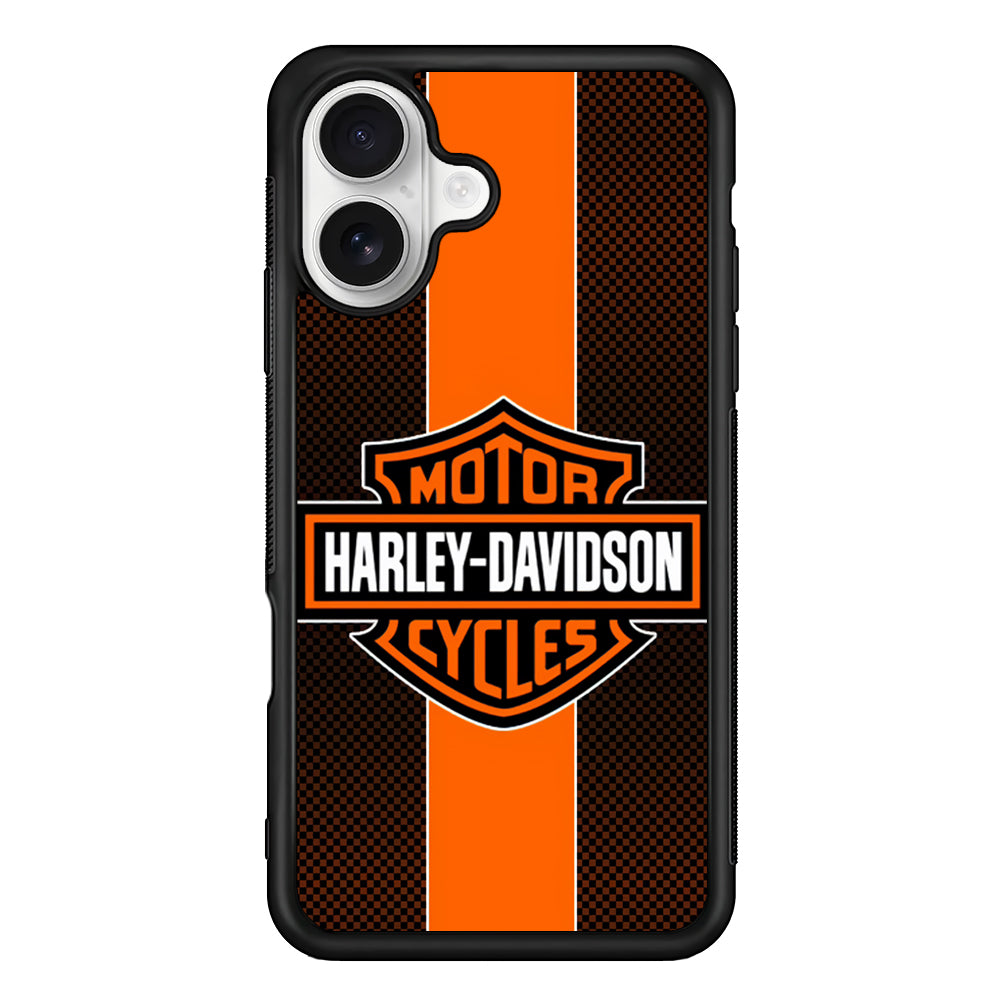 Harley Davidson Square Pattern iPhone 16 Plus Case – Slim Fit Protective Phone Case