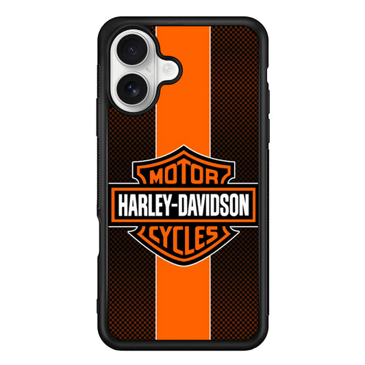 Harley Davidson Square Pattern iPhone 16 Plus Case – Slim Fit Protective Phone Case