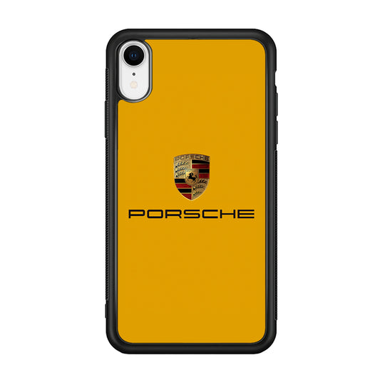 Porsche Car Logo Yellow iPhone XR Case | Slim Rubber Case for iPhone XR