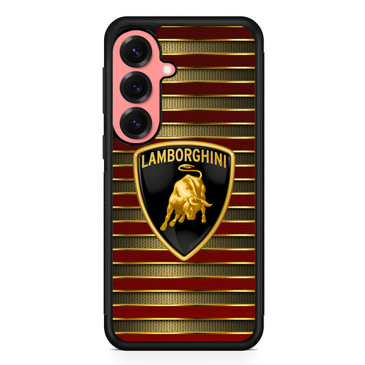 Lamborghini Red Gold Luxury Samsung Galaxy S25 Case | Slim Rubber Case for Samsung Galaxy S25