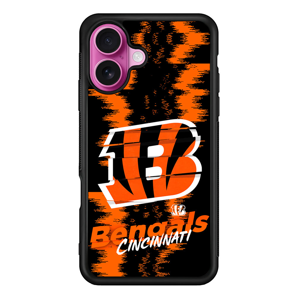 Cincinnati Bengals Abstract Color iPhone 17 Case | Slim Protective Rubber Phone Cover