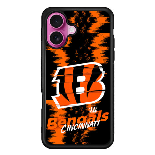 Cincinnati Bengals Abstract Color iPhone 17 Case | Slim Protective Rubber Phone Cover