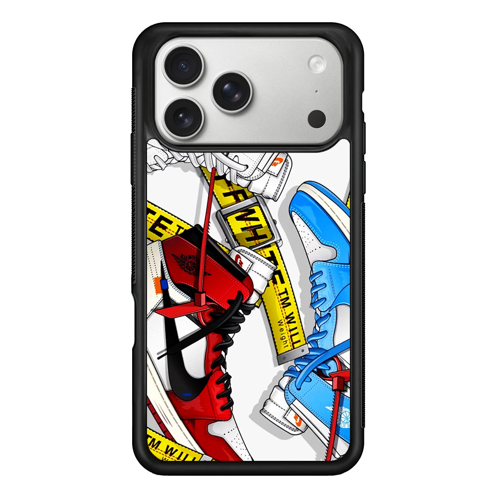 Nike Air x Off White Shoes Colase iPhone 17 Pro Case | Slim Rubber Case for iPhone 17 Pro