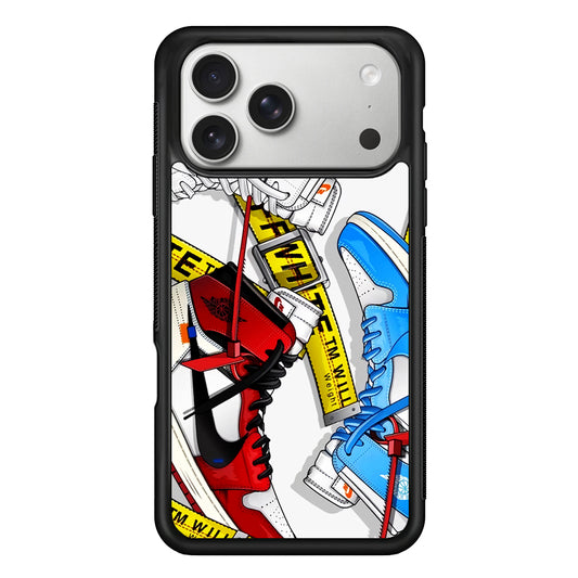 Nike Air x Off White Shoes Colase iPhone 17 Pro Case | Slim Rubber Case for iPhone 17 Pro