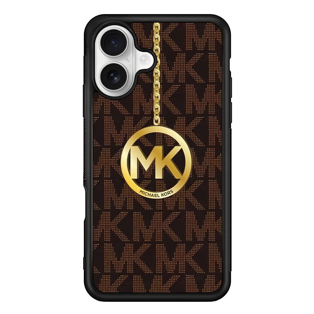 Michael Kors Brown Pattern iPhone 16 Plus Case | Slim Rubber Case for iPhone 16 Plus