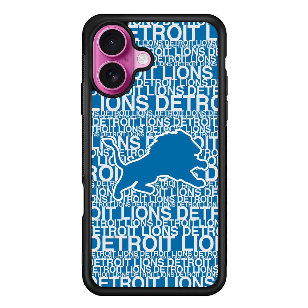 Detroit Lions Pattern iPhone 17 Case | Slim Protective Rubber Phone Cover