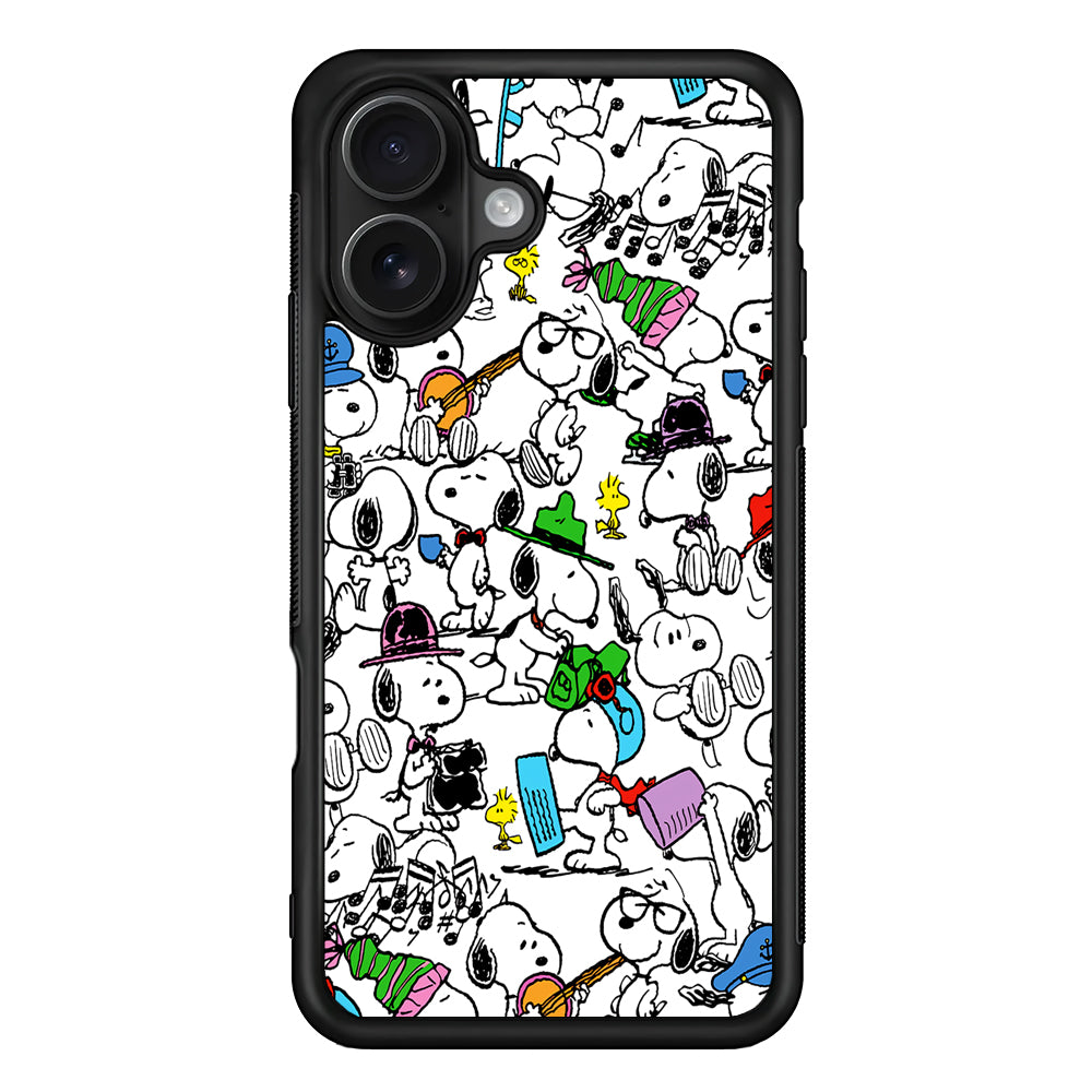 Collection of Snoopy Activities iPhone 16 Case - Oxvistore