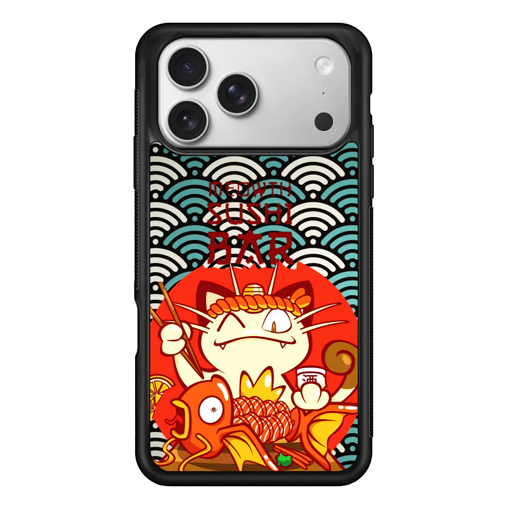Pokemon Meowth Sushi Bar iPhone 17 Pro Case | Slim Rubber Case for iPhone 17 Pro