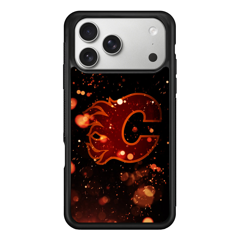 Calgary Flames Sparkling iPhone 17 Pro Case | Slim Rubber Case for iPhone 17 Pro