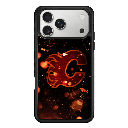 Calgary Flames Sparkling iPhone 17 Pro Case | Slim Rubber Case for iPhone 17 Pro