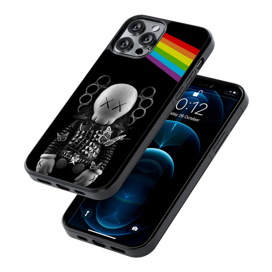 Kaws Metal Style Rainbow 2D Rubber Phone Case | Durable Phone Case