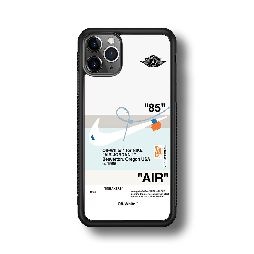 Off White x Nike Air Jordan Natural iPhone 11 Pro Max Case | Slim Rubber Case for iPhone 11 Pro Max